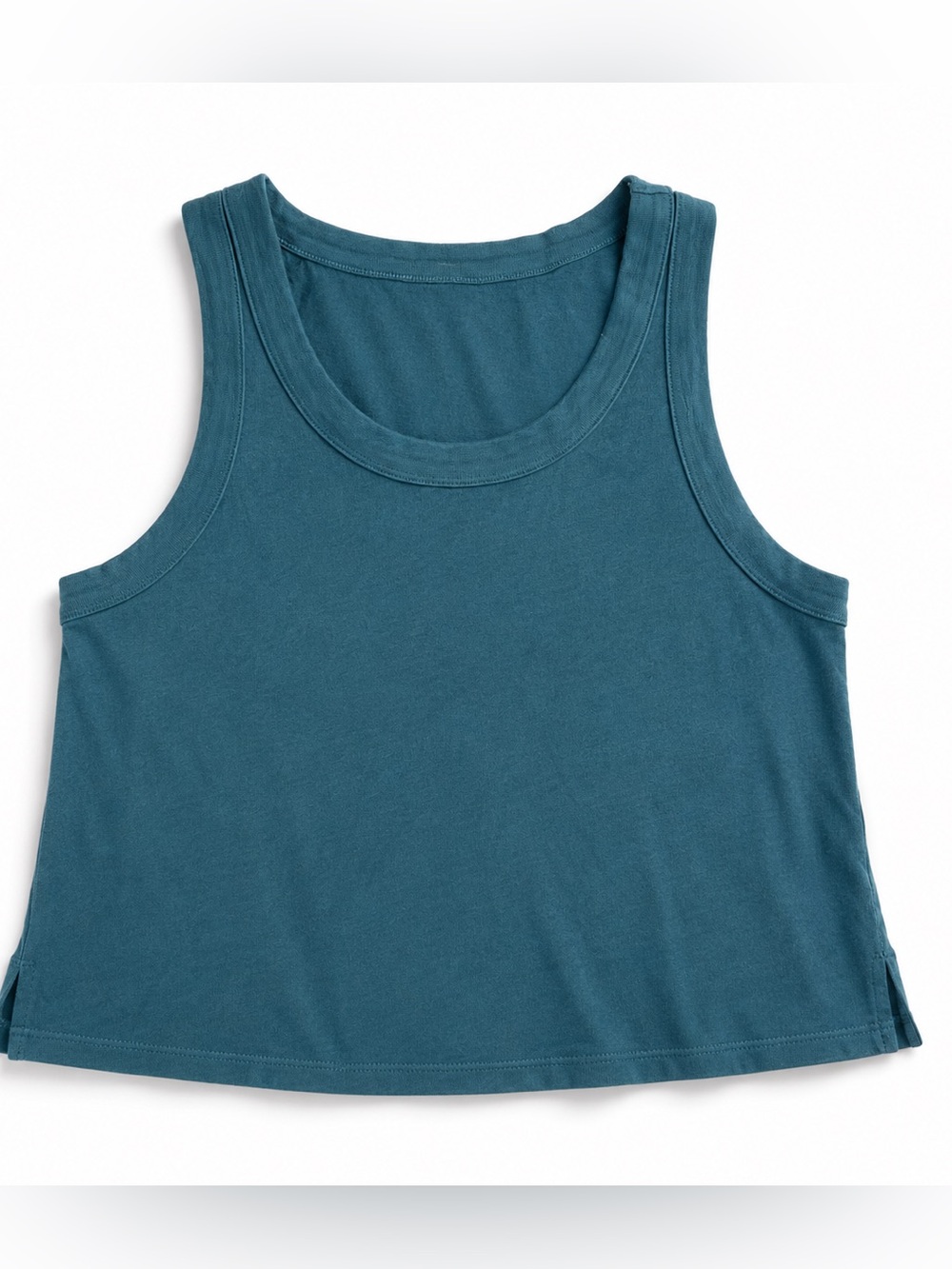 Madewell Women’s XS Softfade Cotton Cropped Tank Top Teal Blue Sleeveless